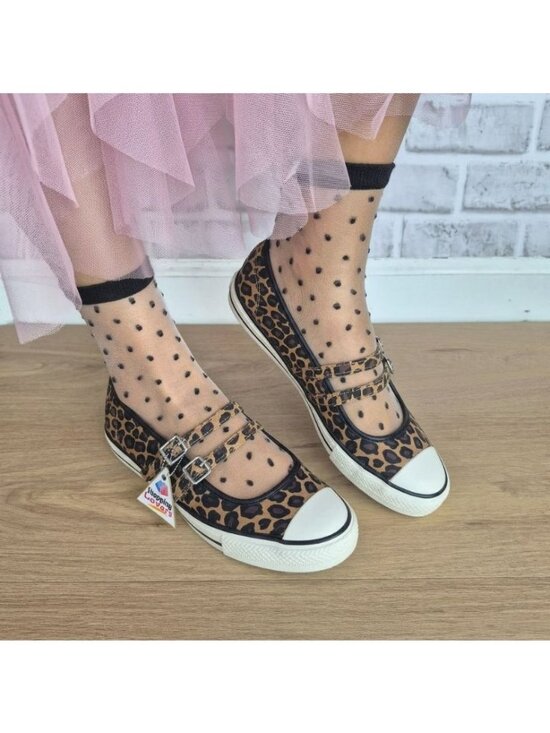 Converse Shoes - ⭐Converse Dainty Mary Jane Leopard Sz 8 Womens shoes Sneaker Black Brown A17972C